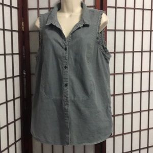 🔥🔥🔥FREE People ARMLESS LINEN BLEND TOP Size L